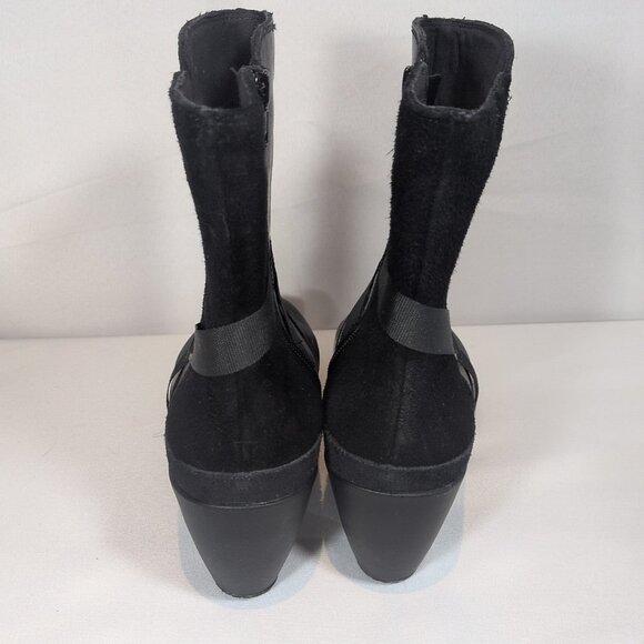 Merrell Evera Fade Black Leather Ankle Boot Side Zip Women 9 Heel Booties - Picture 4 of 16